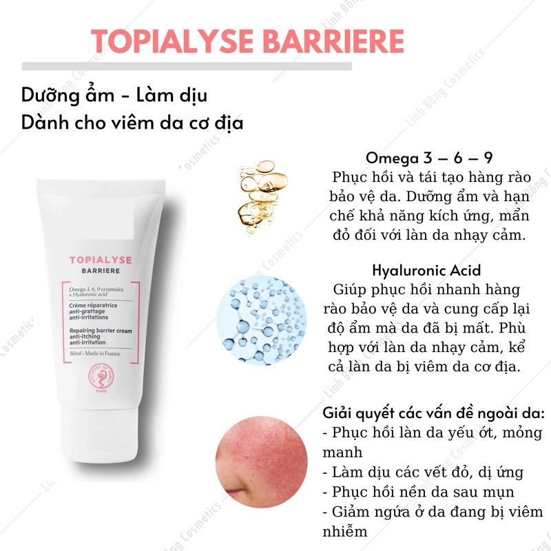 KEM DƯỠNG ẨM LÀM DỊU DA SV TOPIALYSE BARIERE 50ML