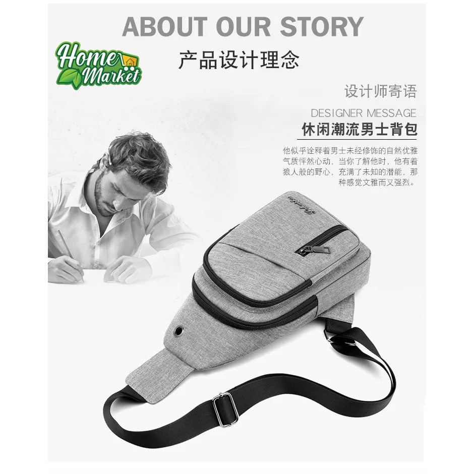 (Hàng Hot ) Túi đeo chéo nam phong cách thời trang Hàn Quốc tích hợp lỗ tai nghe TC126 | BigBuy360 - bigbuy360.vn