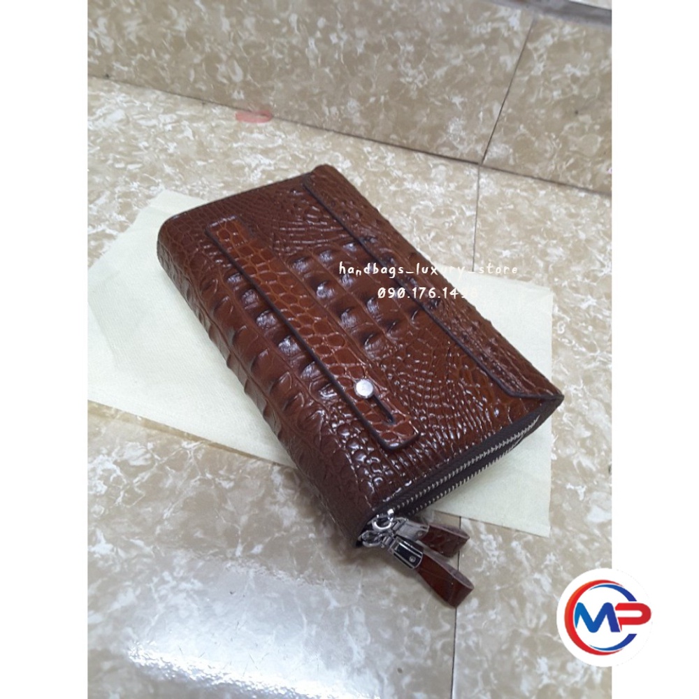 𝑭𝑹𝑬𝑬𝑺𝑯𝑰𝑷  Clutch Ví Cầm Tay Da Cá Sấu Vân Nổi shop sỉ toàn quốc