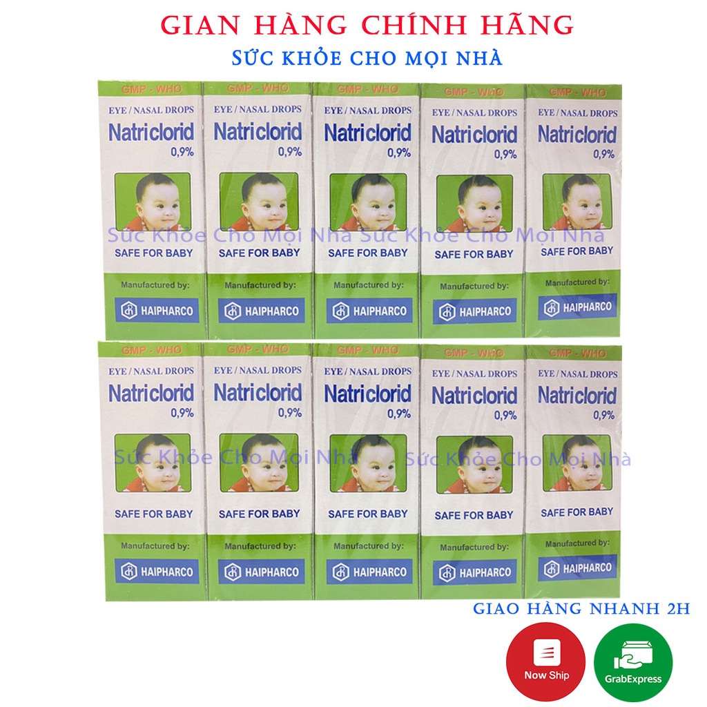 Nước Nhỏ Mắt Natri Cloric 0.9% Lốc 10 Chai