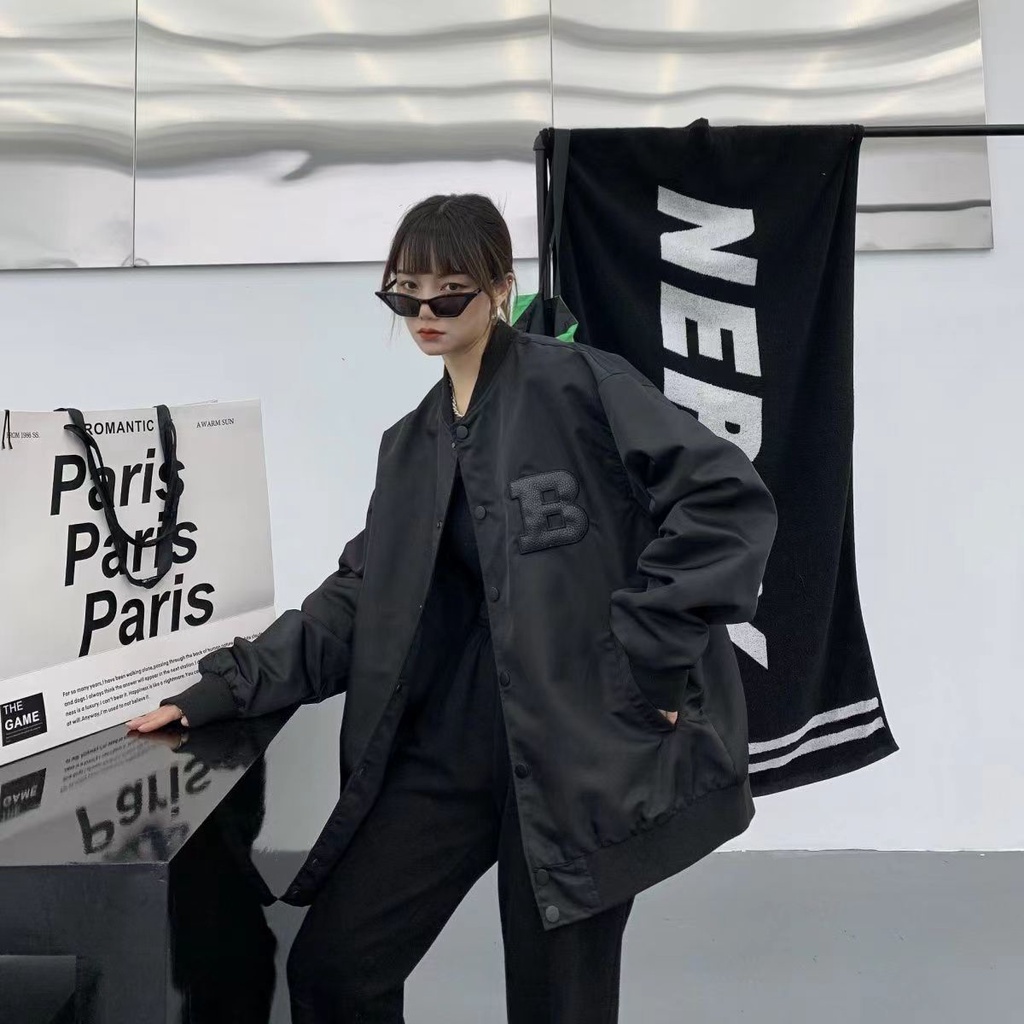 Áo Khoác Bóng Chày Dáng Rộng Đơn Giản Phong Cách Mỹ Hàng Mới Bán Chạy Dành Cho Bạn Nữ