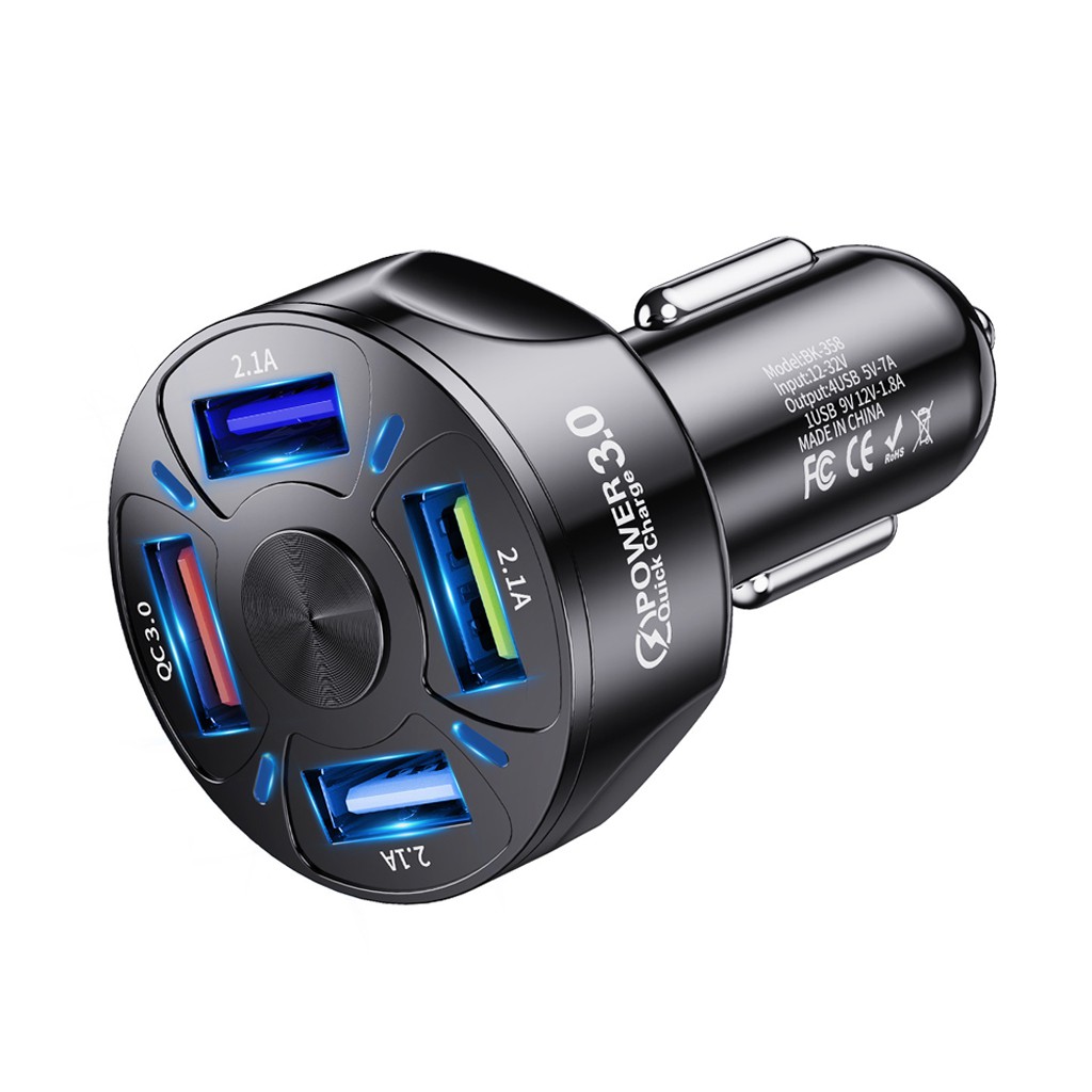 Tẩu Sạc USB Trên Ô Tô Chia 4 Cổng USB - Có 1 Cổng Quick Sạc Nhanh 3.0 VERSION 2