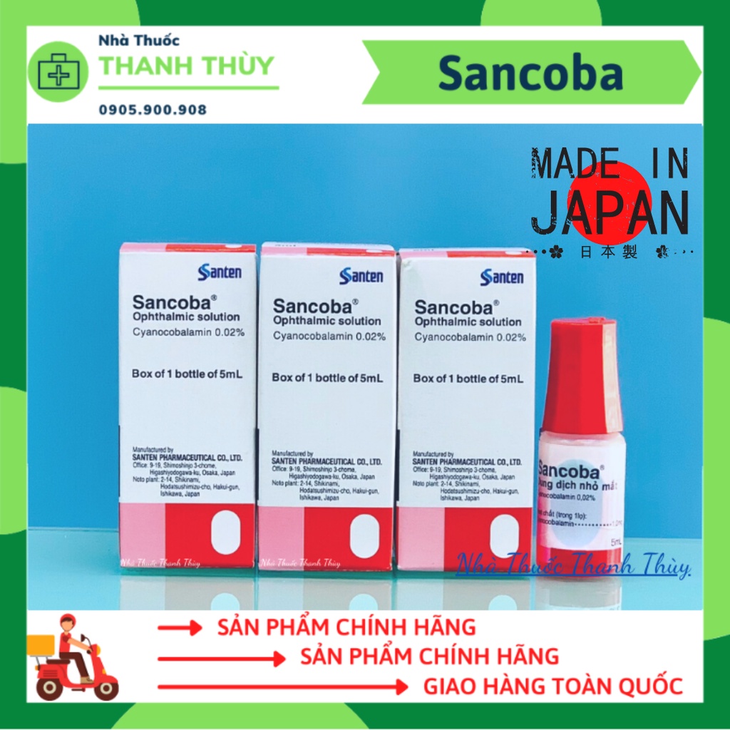 SANCOBA Nhật Bản 5ml Nhập Khẩu Chính Hãng  Nhỏ Mắt Phục Hồi Thị Lực, Chống