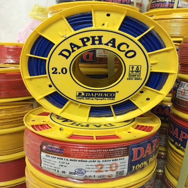 Dây điện Daphaco CAP2.0 tiết diện 1.5mm đơn 7 sợi