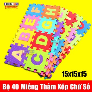 Bộ 40 Miếng Thảm Xốp Lót Sàn Cho Bé - Ghép Chữ Cái + Số + Phép Tính Cho Trẻ