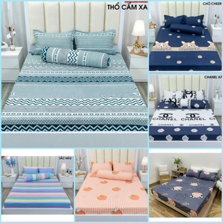 Bộ ga gối poly cotton m6x2m / m8x2m tặng kèm 1 vỏ gối