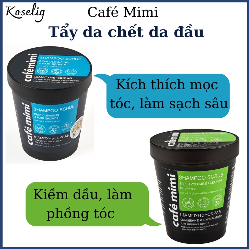 Dầu gội - Tẩy da chết da đầu Cafe Mimi Shampoo Scrub