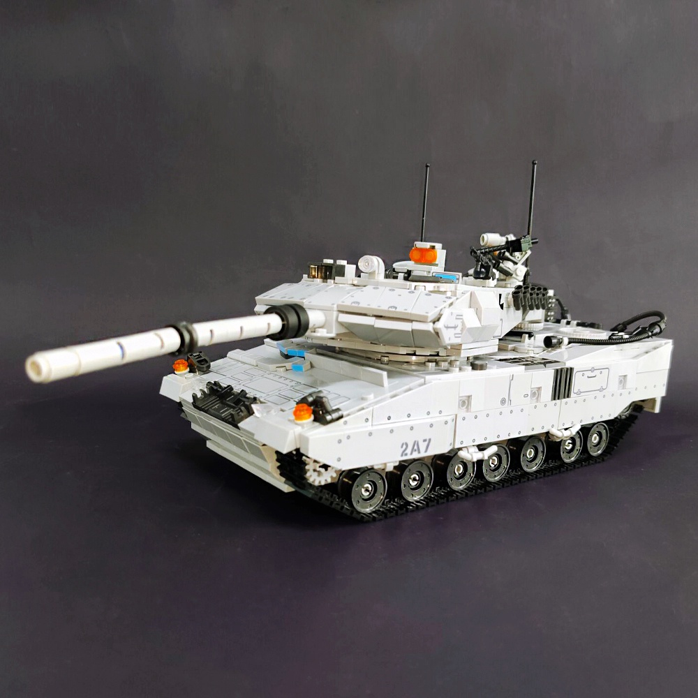 Đồ chơi Lắp ráp Mô hình xe tăng Military Series Moc Leopard 2A7 Tank Brick Army Technical 1489pcs Jiestar 61036