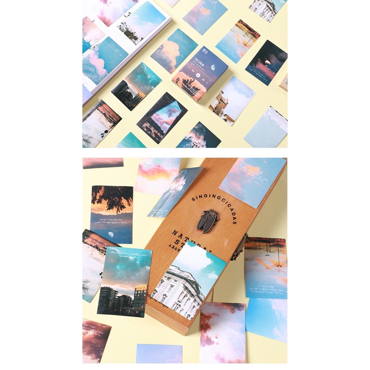 Bộ postcard mini hình phong cảnh phong cách vintage (30 Hình - 4.4 x 6.4cm)