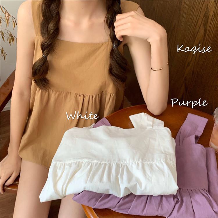 [ Mã WASTAPR giảm 10K đơn 50K] (ĐŨI L1) ÁO BABYDOLL 2 DÂY THẮT NƠ LƯNG TÍM BE TRẮNG ULZZANG - ÁO ĐŨI DÂY BẢN TO NƠ SAU | BigBuy360 - bigbuy360.vn