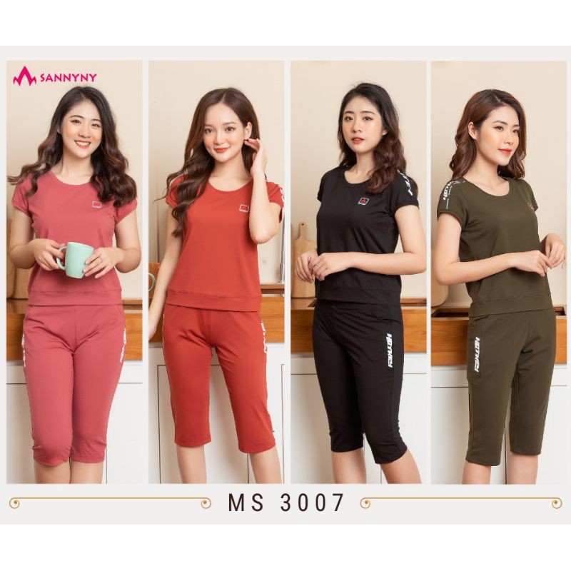 SANNYNY code 3007 đồ bộ cotton mặc nhà quần lửng cao cấp có sỉ