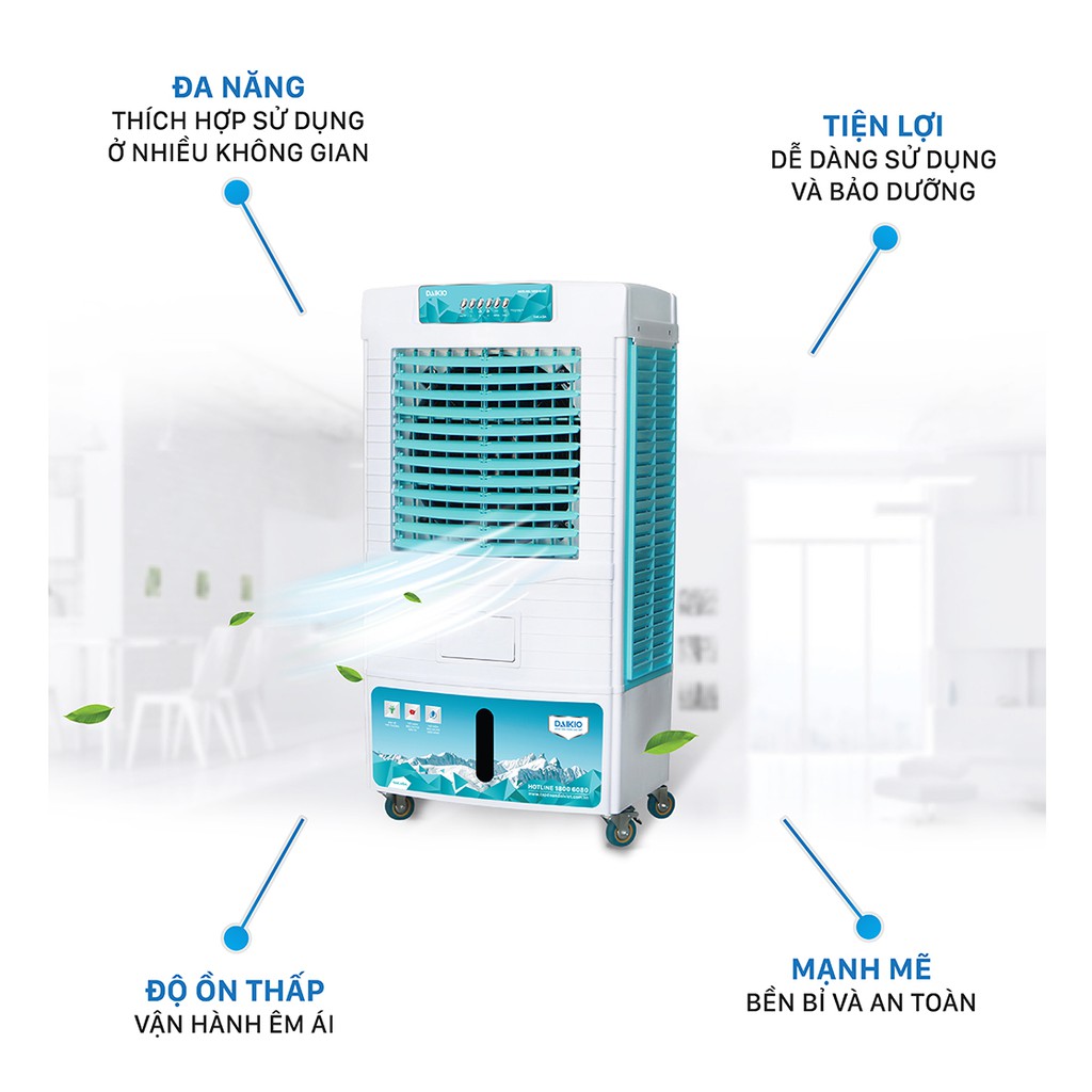 Máy làm mát không khí Daikio DKA-05500A cao cấp - Quạt điều hòa hơi nước Daikio sức gió 5500m3/h