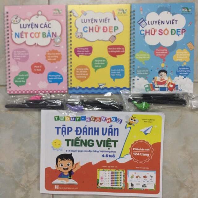 Combo Luyện chữ tập tô tự xóa và đánh vần 4-6 cho bé hàng trang tự tin vào lớp 1