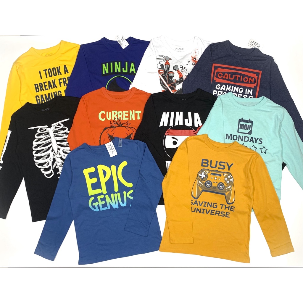 Áo phông cotton dài tay, áo thun thu đông cho bé từ 5-16 tuổi