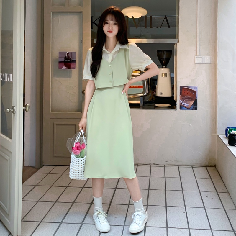 Xiaozhainv Đầm Dáng Dài Kiểu Hàn Quốc Thời Trang Mùa Hè Cho Nữ