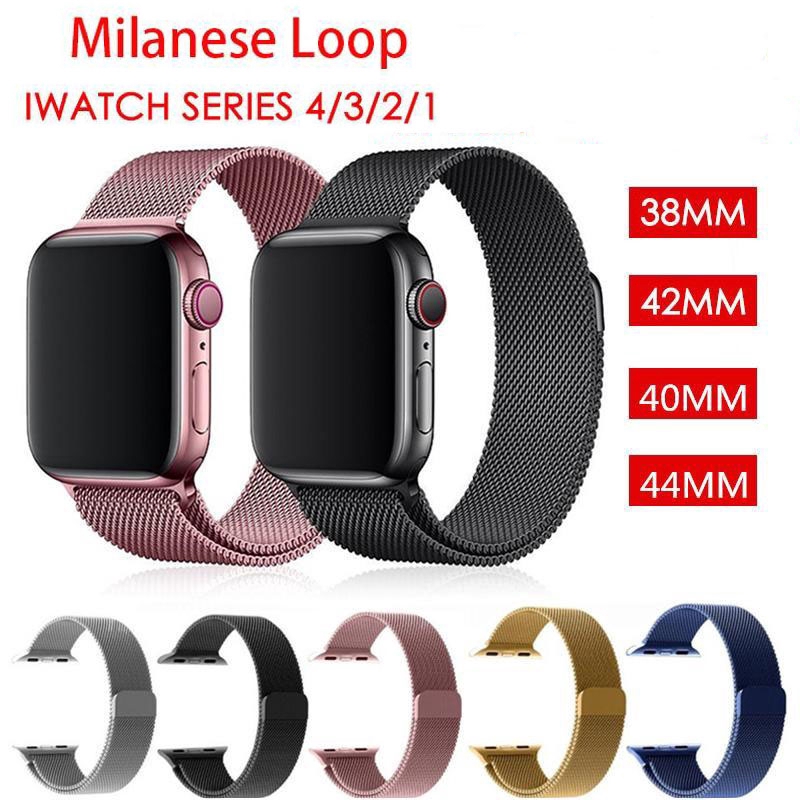 Dây Đeo Kim Loại Milanese Cho Đồng Hồ Thông Minh Apple Watch Series 7 6 SE 5 4 3 2 1 iWatch 45mm 44mm 42mm 41mm 40mm 38mm