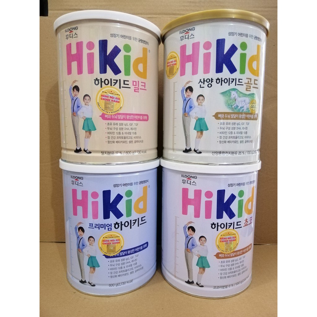 [TEM CHÍNH HÃNG] Sữa Hikid Vani - Hikid Socola - Hikid Tách Béo - Hikid Dê (600g-700g)