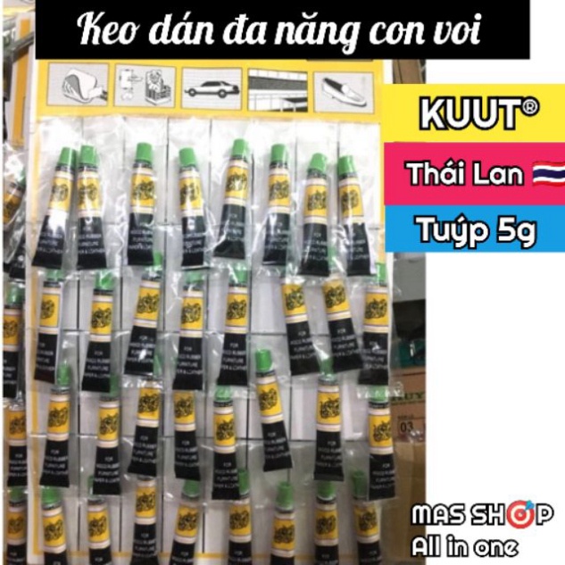 Keo dán con voi Kuut dán giày dép, gỗ, nhựa, cao su và ron xe