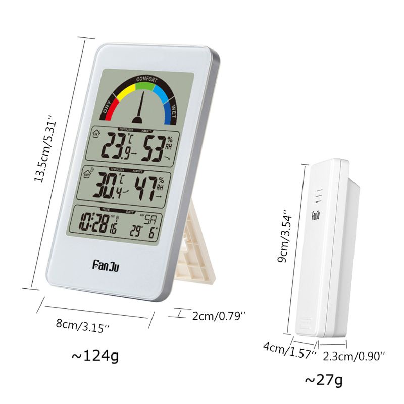Đồng Hồ Đo Nhiệt Độ Và Độ Ẩm Màn Hình LCD Gắn Tường Tiện Dụng