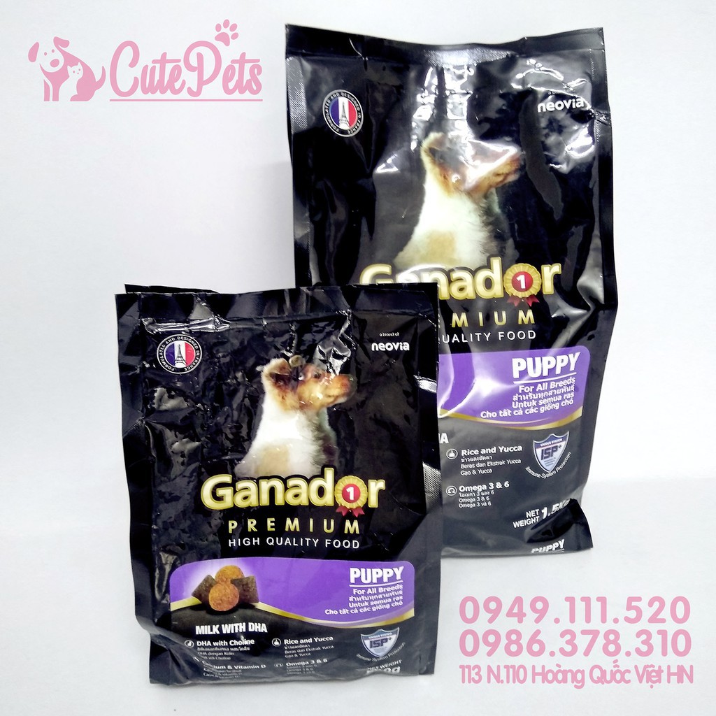 Ganador Puppy 500g Thức ăn cho chó Vị sữa và DHA - Thức ăn chó mèo CutePets