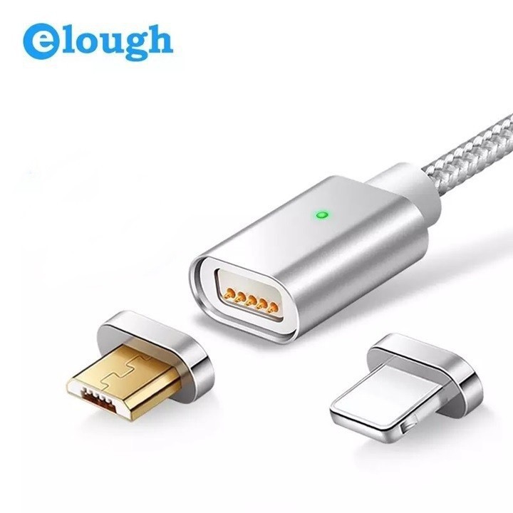 Cáp Sạc Từ Nam Châm 2.4A Elough E04 2in1 Lightning Và MicroUSB Chính Hãng Phân Phối