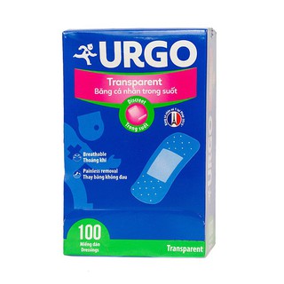 Băng Cá Nhân Trong Suốt Có Tính Thẩm Mỹ Cao Urgo Transparent hộp (20 miếng & 100 Miếng)