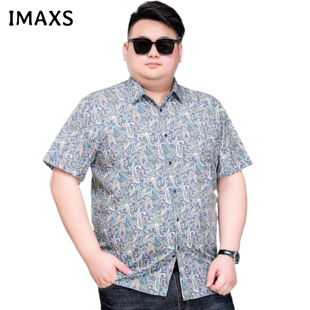 Áo Sơ Mi Tay Ngắn Dáng Rộng In Họa Tiết Trẻ Trung Hợp Thời Trang Công Sở Cho Nam 60-175KG