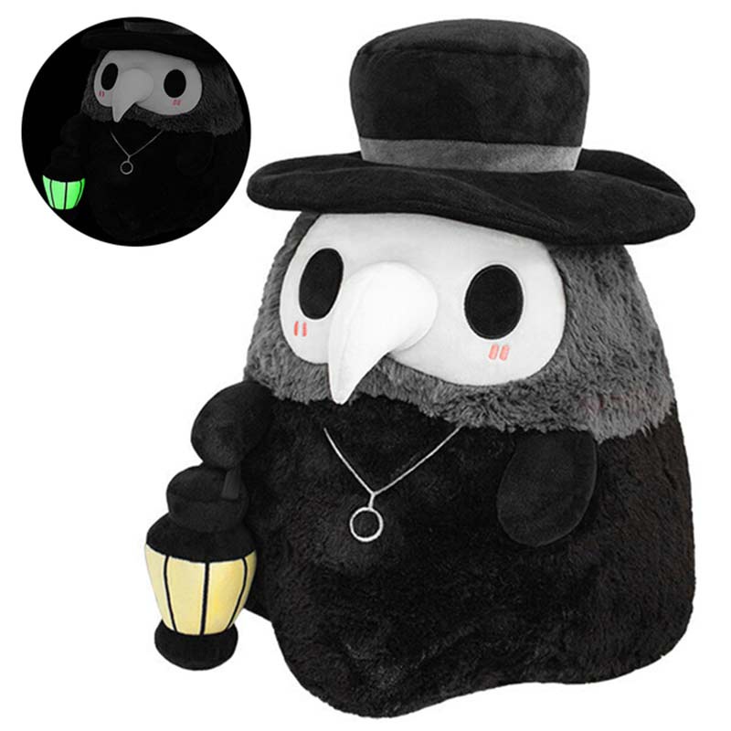 Luminous Couple Cartoon Animal Plague Doctor Beak Stuffed Plush Toy Valentine'S Day Beak Doctor Party Prom Props Plush Toy Gifts