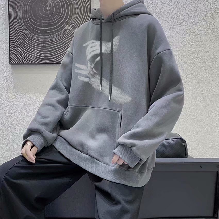 Áo Hoodie Thể Thao Dài Tay In Họa Tiết Cá Tính Thời Trang Mùa Đông Hàn Quốc Cho Nam Cỡ M-8XL