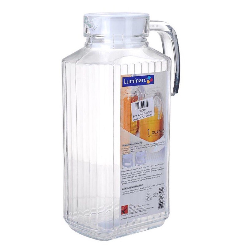 Bình đựng nước thuỷ tinh 1,7 lít Luminarc