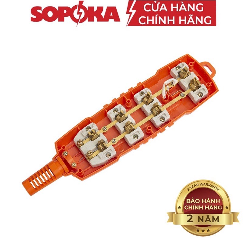 Ổ cắm lõi sứ chống cháy Sopoka 6000w ổ 3 ổ 4 phích cắm