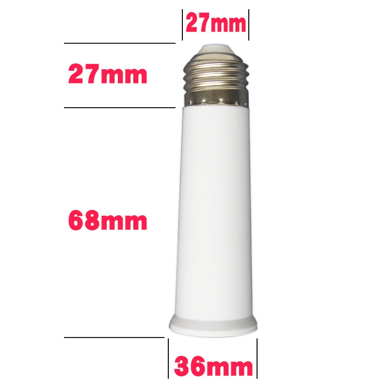 Đuôi đèn nối dài E27 sang E27, 3 kích thước: 65mm, 95mm, 120mm