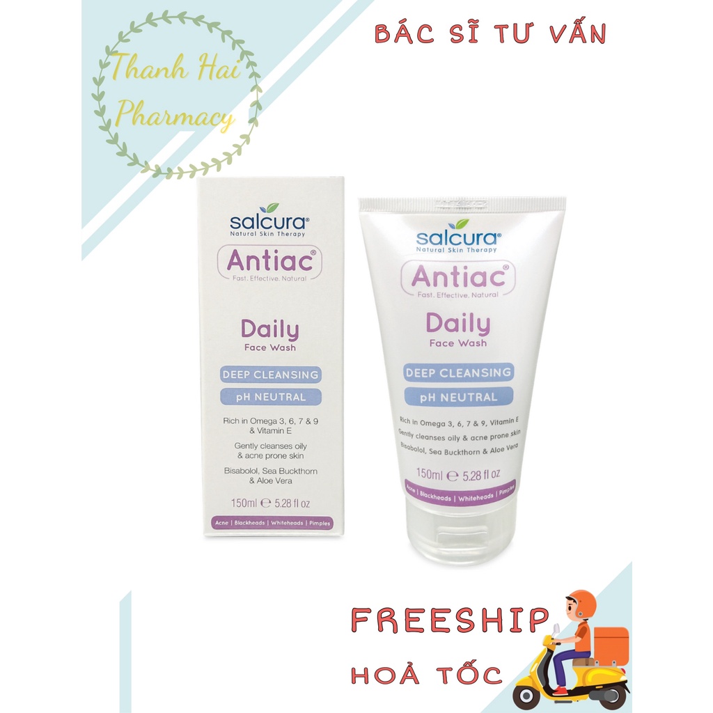 Sữa rửa mặt hỗ trợ giảm mụn Salcura Daily Antiac Face Wash 150mL