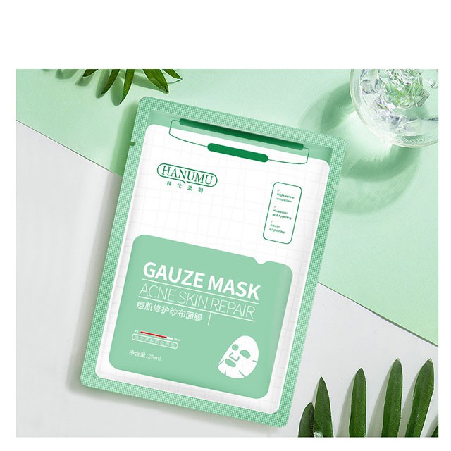 Mặt Nạ Khắc Phục Mụn Dưỡng Da Chuyên Sâu HUNMUI Gauze Mask ACNE SKIN PEPAIR