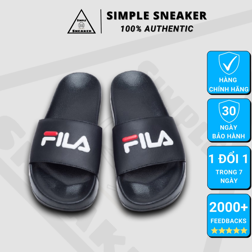 Dép Fila Chính Hãng FREESHIP Fila Drifter Black - Dép Quai Ngang Thời Trang Fila Màu Đen - Simple Sneaker