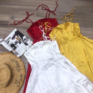 Đầm maxi lửng 2 dây cột nơ