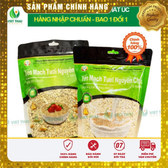 Yến Mạch Giảm Cân Úc Tươi 500g Well Being CHẤT LƯỢNG *FREESHIP* Yến Mạch Hữu Cơ Cho Bé Ăn Dặm Nguyên Chất Cán Dẹt - Vỡ