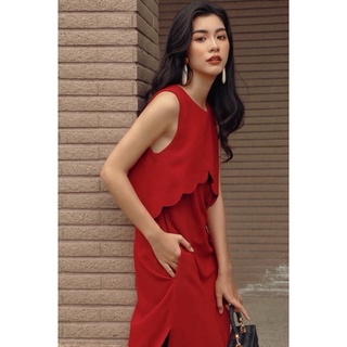Pass đầm Everluxe đỏ cherry size M used