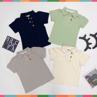 Áo thun bé trai, áo phông bé trai có cổ, size 1-7 tuổi, chất cotton mềm mát - BONGKIDS