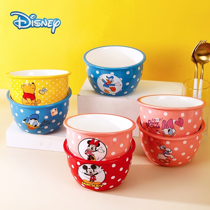 DISNEY Tô Sứ Đựng Thức Ăn Hình Chuột MICKEY MINNIE Dễ Thương