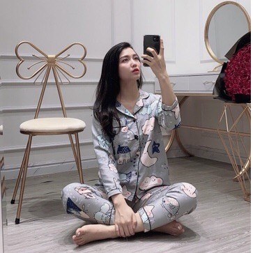 Bộ quần áo ngủ pijama dài tay vải Kate Thái | BigBuy360 - bigbuy360.vn