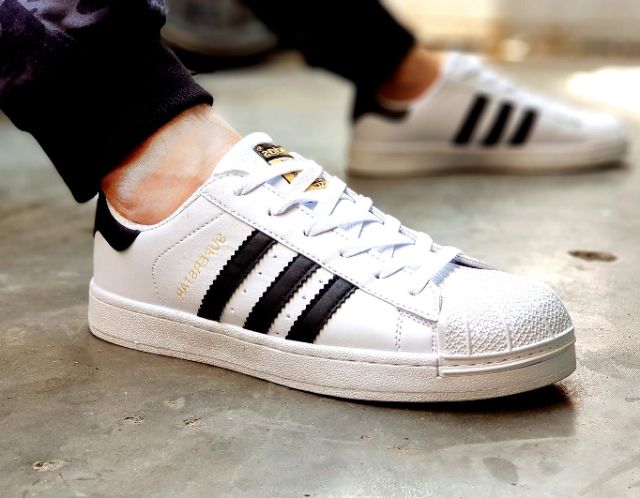 [TẶNG HỘP và LỌ TẨY - Giày thể thao nam nữ mũi sò đen trắng 36-43. .