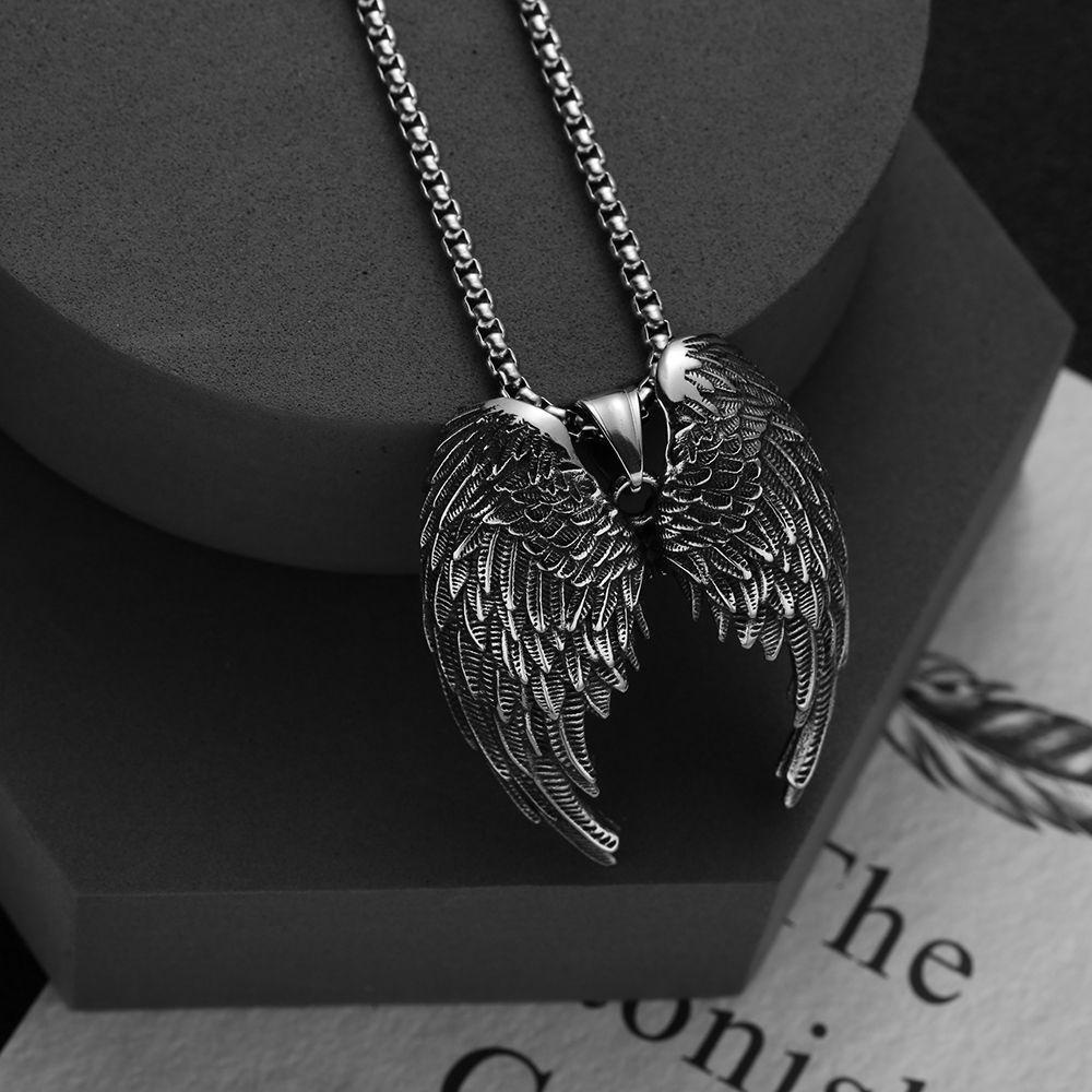 FORBETTER Vòng Cổ Choker Mặt Hình Cánh Thiên Thần Phong Cách Hip Hop Cá Tính Dành Cho Nam Nữ