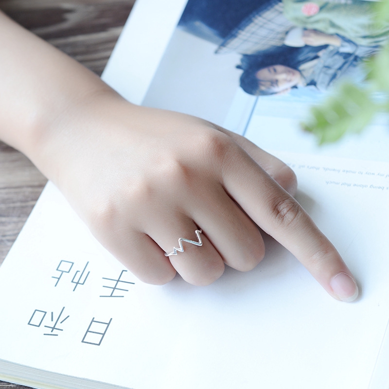 925 Silver Plated Ring Simple Design Korean Fashion Style 2020