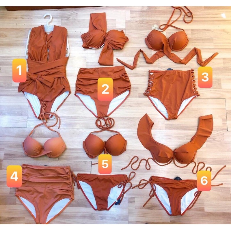 [ HÌNH THẬT+ MẪU MẶC] Bikini cam đất đủ kiểu tôn dáng