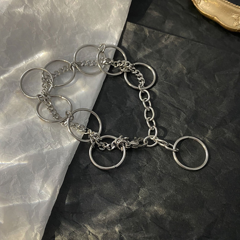 Vòng Tay Nhiều Lớp Bằng Thép Không Gỉ Thời Trang Hip Hop Đơn Giản 23558