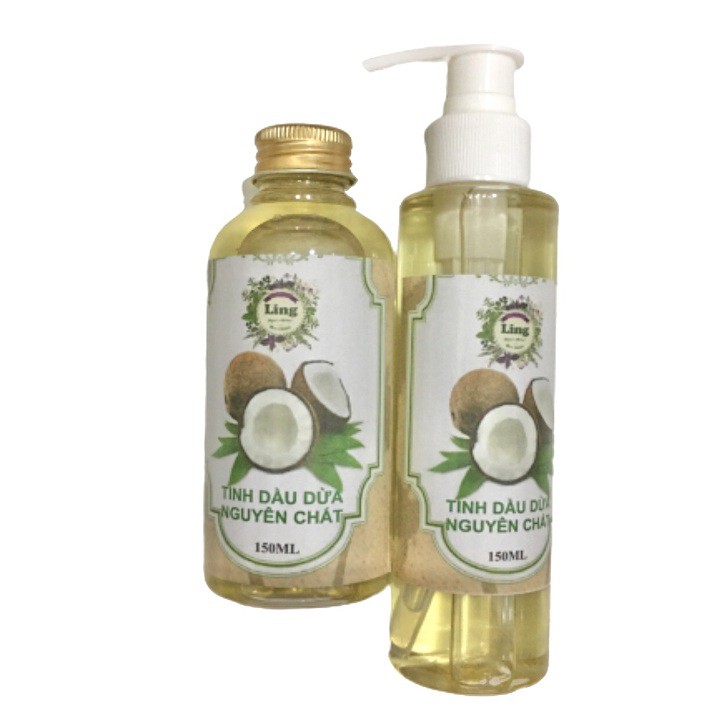 150ml Dầu Dừa Ép Lạnh Nguyên Chất 100% Dưỡng Da, Dưỡng Tóc, Làm Đẹp