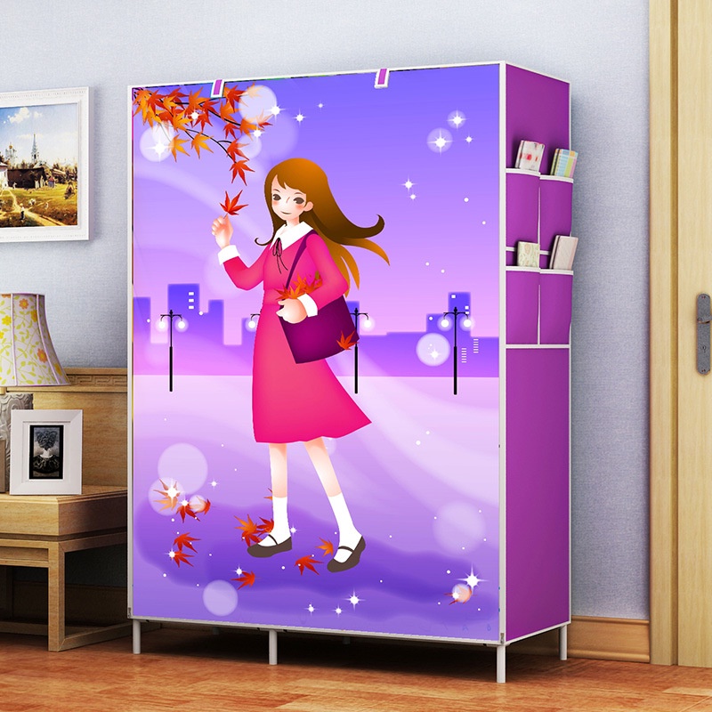 Tủ vải 3D 2 buồng 4 ngăn cao cấp có 2 ngăn treo đồ rộng rãi kích thước 105x170x45cm