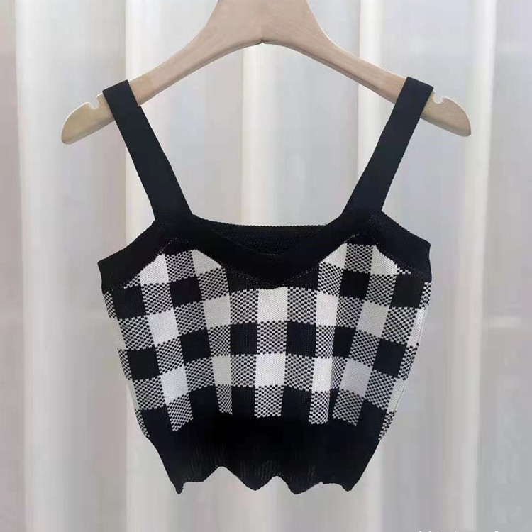 Áo dệt kim hai dây SUXI phong cách cổ điển