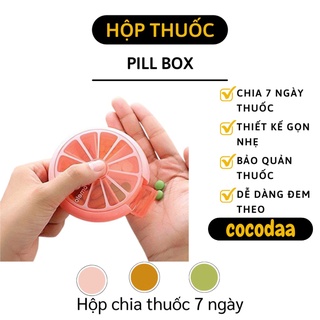 Hộp chia thuốc - hộp đựng thuốc 7 ngày hình lát cam nhỏ gọn, dễ dàng đem theo 4337